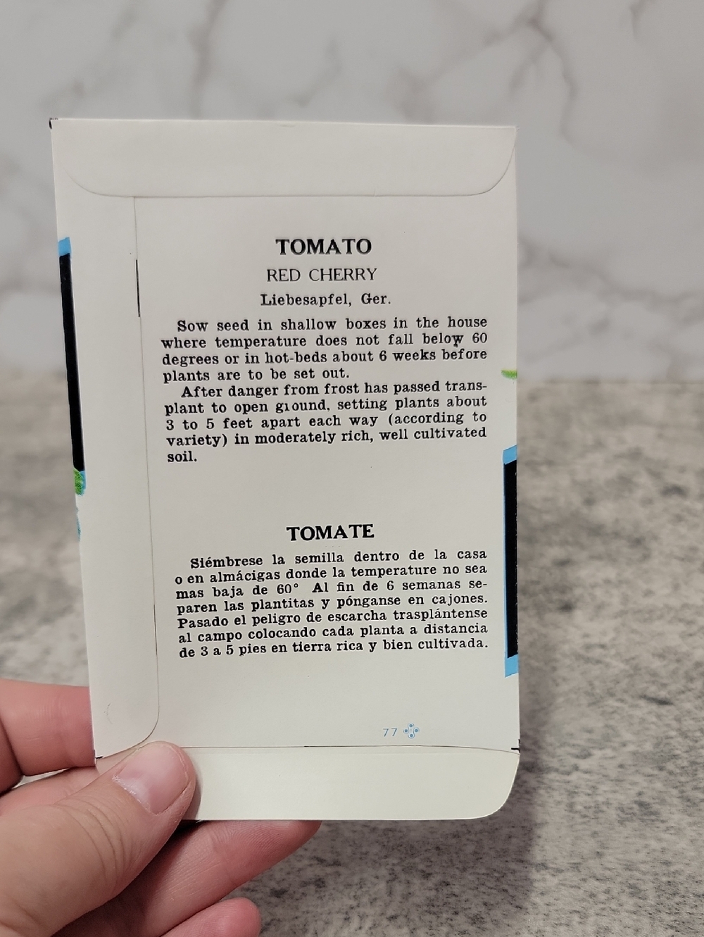 Vintage Tomato Empty Seed Packet set of 4 NOS New Old Stock - Picture 3 of 3
